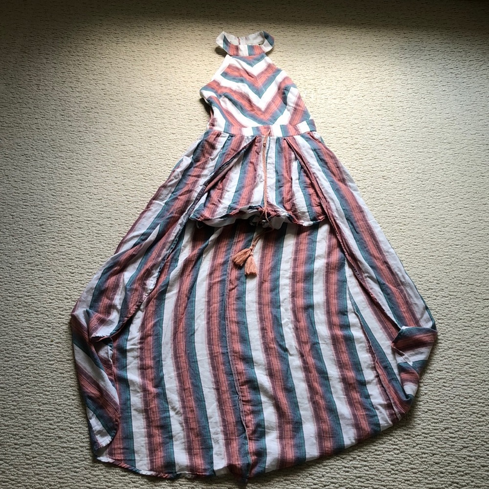 Dressy romper with long skirt